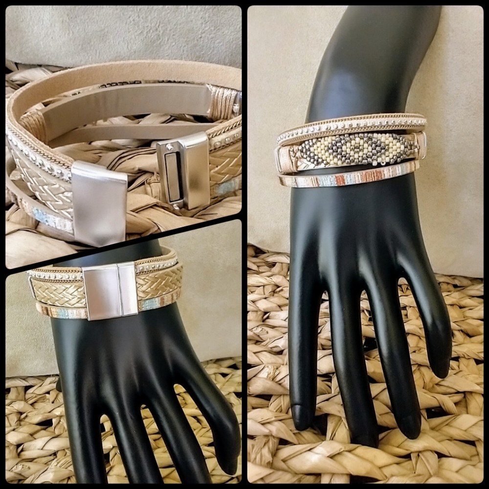 Bracelet Three strand Joined Magnet Navajo Bracelet NWOT